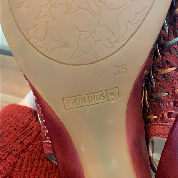 PIKOLINOS Shoes Pikolinos Woven Slingback Shoes Red Multi Colored